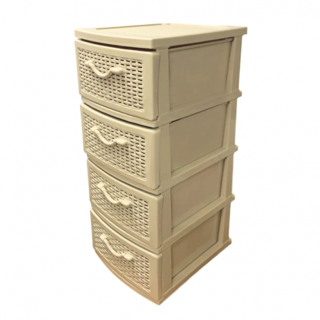 Depozitare si organizare - Dulap Universal 4 Sertare, Sterk, Bej, Plastic, 90 x 67 x 45 cm