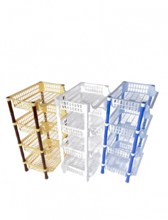 Rafturi - Etajera Cu 4 Rafturi, Sterk, Plastic, Diverse Culori, 70 x 41 x 29 cm