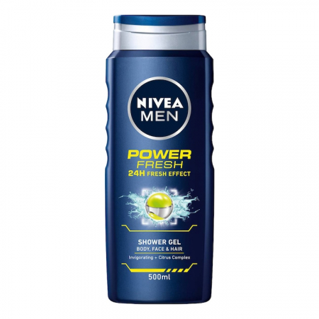 Ingrijire pentru el - Gel De Dus, Nivea Men, Power Refresh, 500 ml
