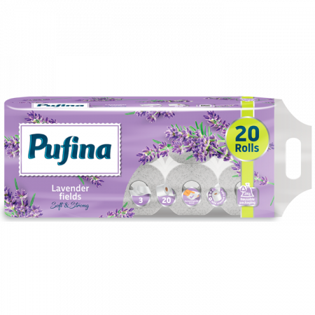 Consumabile locuinta - Hartie Igienica, Pufina, Campuri De Lavanda, 3 Straturi, 20 Role