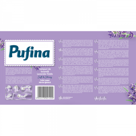 Hartie Igienica, Pufina, Campuri De Lavanda, 3 Straturi, 20 Role [1]