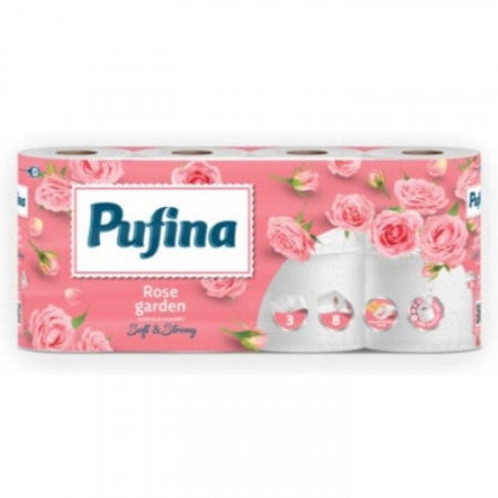 Consumabile locuinta - Hartie Igienica, Pufina, Gradina De Trandafiri, 3 Straturi, 8 Role