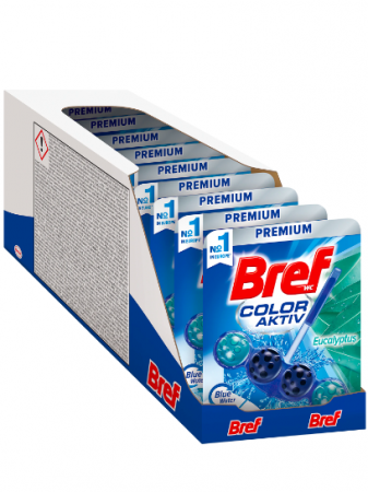 Detergenti locuinta - Pachet Promo Odorizant Toaleta, Bref, Blue Aktiv, Eucaliptus, 10 x 50g