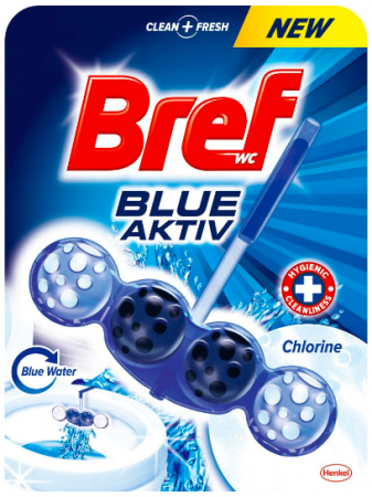Detergenti locuinta - Odorizant Toaleta, Bref, Blue Aktiv, Chlorine, 1 x 50g