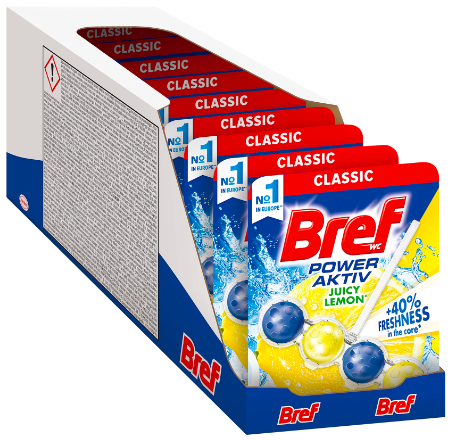 Detergenti locuinta - Pachet Promo Odorizant Toaleta, Bref, Power Aktiv, Juicy Lemon, 10 x 50g