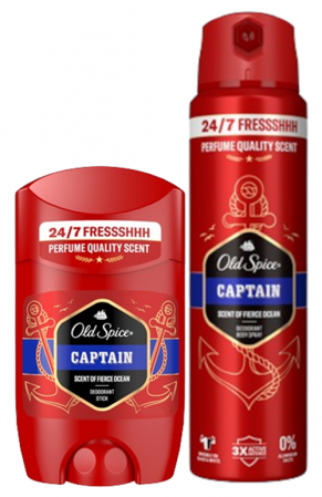 Ingrijire personala - Pachet Promo, Old Spice, Antiperspirant + Spray, Captain, 50 ml + 150 ml
