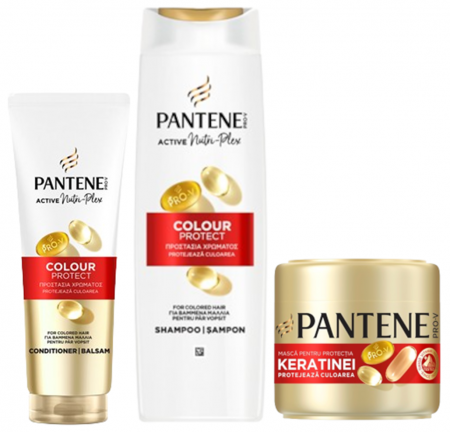Ingrijire personala - Pachet Promo, Pantene Pro-V, Color Protect, Sampon + Balsam + Masca, 400 ml + 250 ml + 300 ml