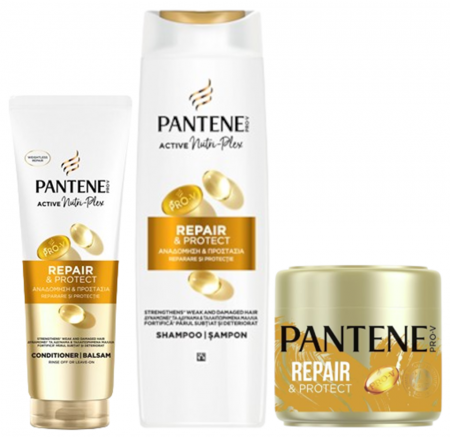 Ingrijire personala - Pachet Promo, Pantene Pro-V, Repair & Protect, Sampon + Balsam + Masca, 400 ml + 250 ml + 300 ml