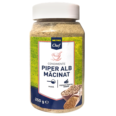 Condimente - Piper Alb Macinat, Metro Chef, 250g