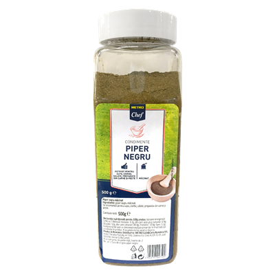 Condimente - Piper Negru Macinat, Metro Chef, 500g