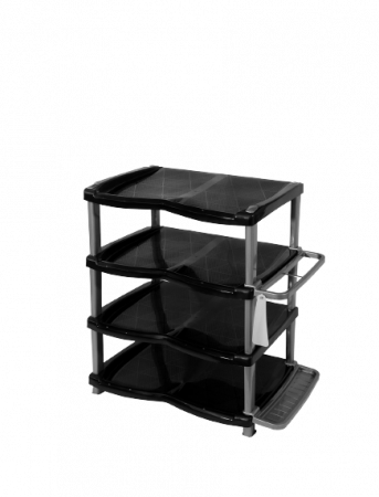 Depozitare si organizare - Raft Pantofi 4 Etaje, Sterk, Negru, Plastic, 65 x 47 x 33 cm