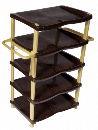 Rafturi - Raft Pantofi 5 Etaje Lux, Sterk, Maro, Plastic, 82 x 47 x 33 cm