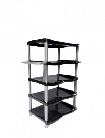 Raft Pantofi 5 Etaje Lux, Sterk, Negru, Plastic, 82 x 47 x 33 cm [1]