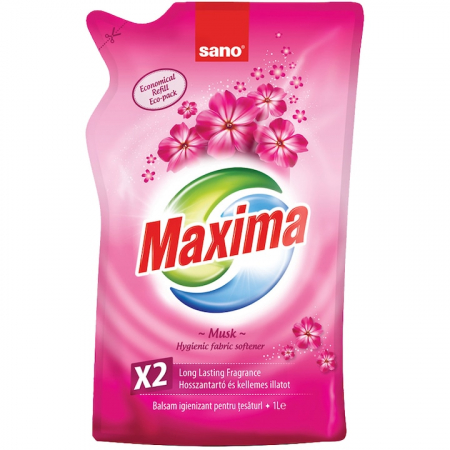 Detergent si balsam rufe - Rezerva Balsam De Rufe, Sano, Maxima Musk, 1L