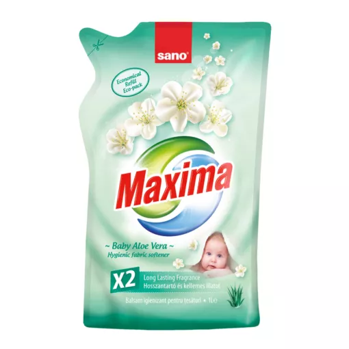 Detergent si balsam rufe - Rezerva Balsam De Rufe, Sano, Maxima Baby Aloe Vera, 1L