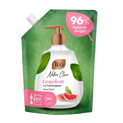 Gel dus si sapun - Rezerva Sapun Lichid, Teo, Nature Elixir Grapefruit & Lemongrass, 500ml