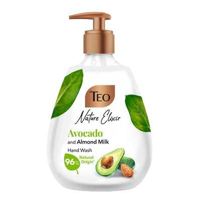 Gel dus si sapun - Sapun Lichid, Teo, Nature Elixir Avocado & Lapte Migdale, 300 ml