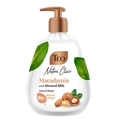 Gel dus si sapun - Sapun Lichid, Teo, Nature Elixir Macadamia & Lapte Migdale, 300 ml