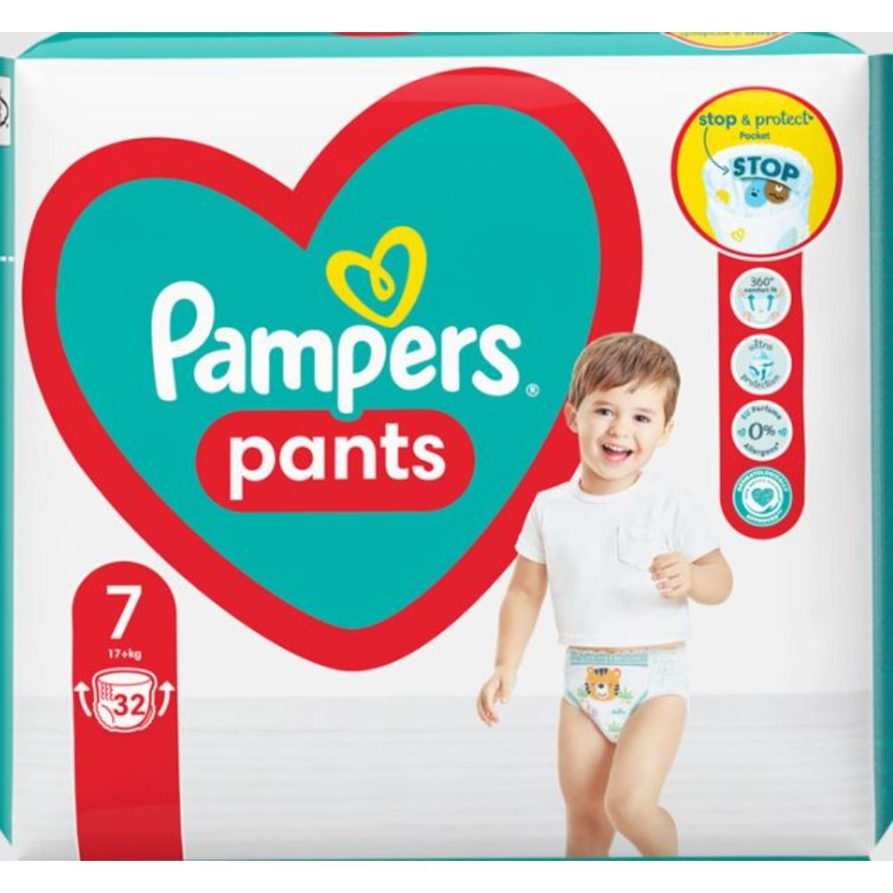 Ingrijire bebe - Scutece, Pampers, Active Baby Pants, Mega Box, Marime 7, +17kg, 32 bucati