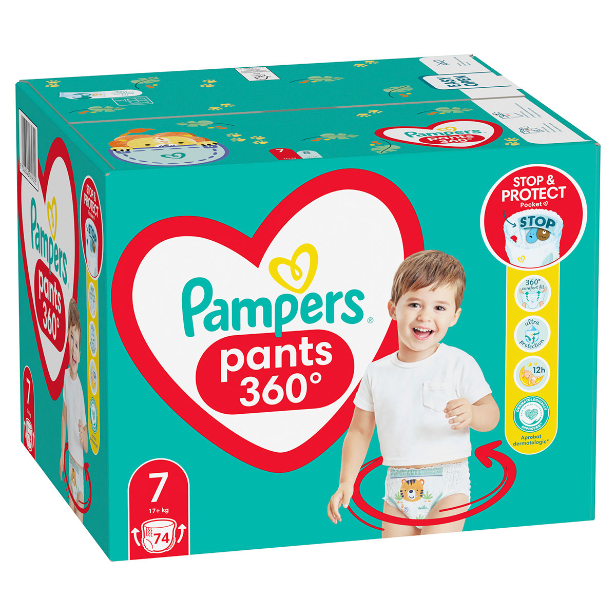 Ingrijire bebe - Scutece, Pampers, Active Baby Pants, Mega Box, Marime 7, +17kg, 74 bucati