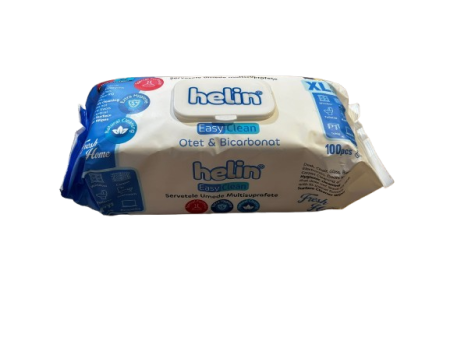 Servetele Umede Otet si Bicarbonat, Helin, Fresh, XXL, 100 buc [1]