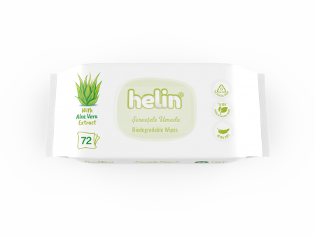 Servetele umede - Servetele Umede Biodegradabile, Helin, Aloe Vera, 72 bucati