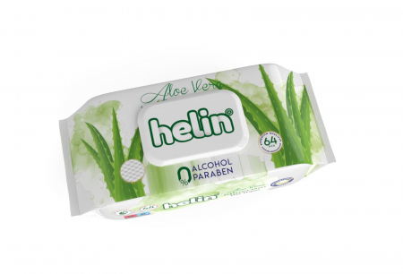 Casa si curatenie - Servetele Umede, Helin, Aloe Vera, 64 bucati