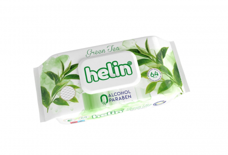Servetele umede - Servetele Umede, Helin, Green Tea, 64 bucati
