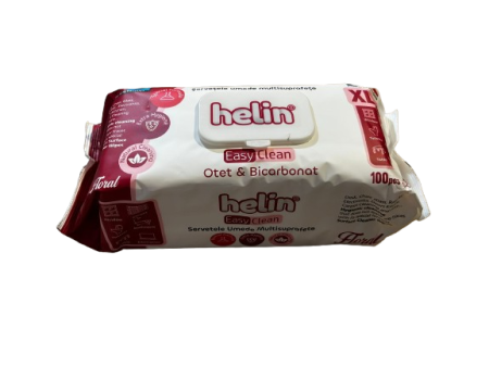 Servetele Umede Otet si Bicarbonat, Helin, Floral, XXL, 100 buc [1]