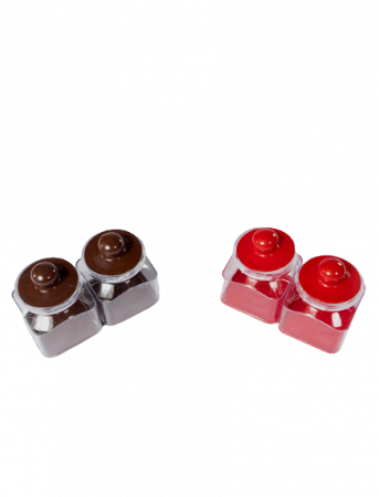 Set 2 Borcane Condimente, Sterk, Plastic, Rosu, 15 x 10 x 9 cm [2]