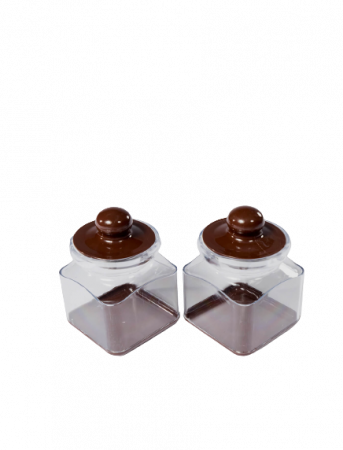 Accesorii bucatarie - Set 2 Borcane Condimente, Sterk, Plastic, Maro, 15 x 10 x 9 cm
