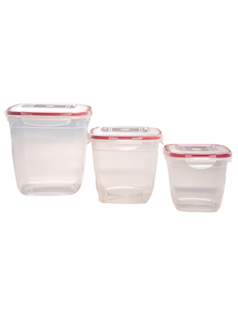Set Cutii Alimente Patrate Lia, Sterk, Plastic,1L, 1.85L, 3.5L [1]