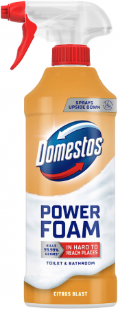 Casa si curatenie - Solutie Curatare Baie, Domestos, Power Foam, Citrus Blast, 435 ml