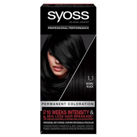 Ingrijirea parului - Vopsea De Par Permanenta, Syoss, Baseline, Black, 115 ml