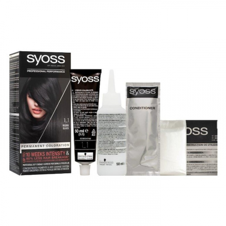 Vopsea De Par Permanenta, Syoss, Baseline, Black, 115 ml [1]