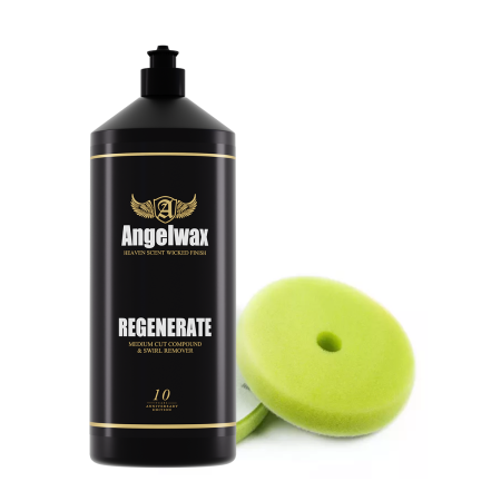 Paste Polish - Kit Polish Profesional Angelwax Regenerate + Pad Burete Comfort 3" (Mediu, 1L)