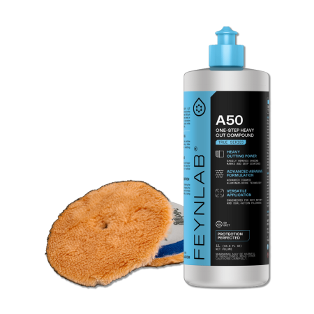 Paste Polish - Kit Polish Profesional Corecție Abrazivă Feynlab® A50 1L + Pad Lână BadBoys 3"