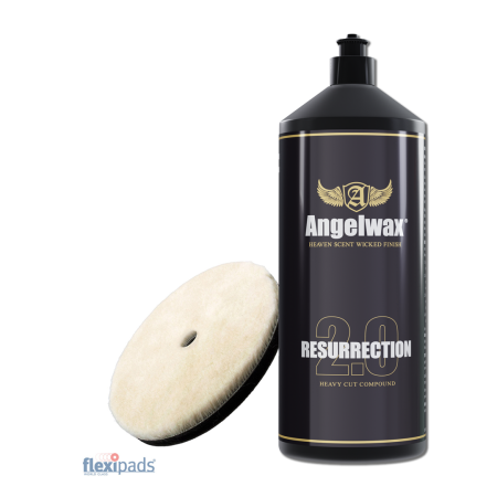 Kit Polish Profesional Corecție Abrazivă Angelwax Resurrection 1L + Pad Lână Flexipads 3" [0]