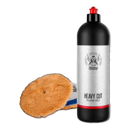 Kit Polish Profesional Corecție Abrazivă BadBoys Heavy Cut 1L + Pad Lână BadBoys 3" [0]