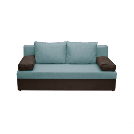 Canapea extensibila ANA185, 3 locuri, cu lada depozitare, maro + mint, 185x82x80 cm