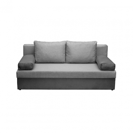 Canapea extensibila ANA185, 3 locuri, cu lada depozitare, gri inchis + gri deschis, 185x82x80 cm