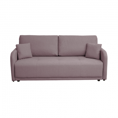 Canapea extensibila BER210S, 3 locuri, cu arcuri si lada depozitare, gri maroniu, 210x110x90 cm