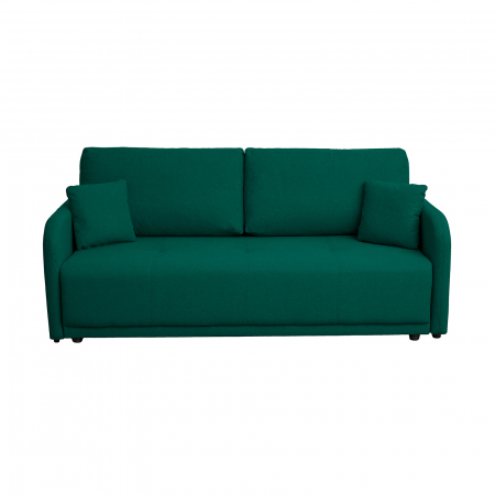 Canapea extensibila BER210S, 3 locuri, cu arcuri si lada depozitare, verde inchis, 210x110x90 cm