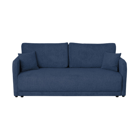 Canapea extensibila BER210S, 3 locuri, cu arcuri si lada depozitare, albastru, 210x110x93 cm