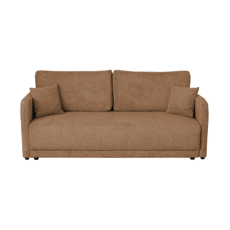 Canapea extensibila BER210S, 3 locuri, cu arcuri si lada depozitare, caramiziu, 210x110x93 cm