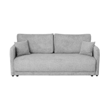 Canapea extensibila BER210S, 3 locuri, cu arcuri si lada depozitare, gri deschis, 210x110x93 cm