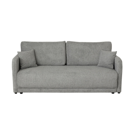 Canapea extensibila BER210S, 3 locuri, cu arcuri si lada depozitare, gri deschis, 210x110x93 cm