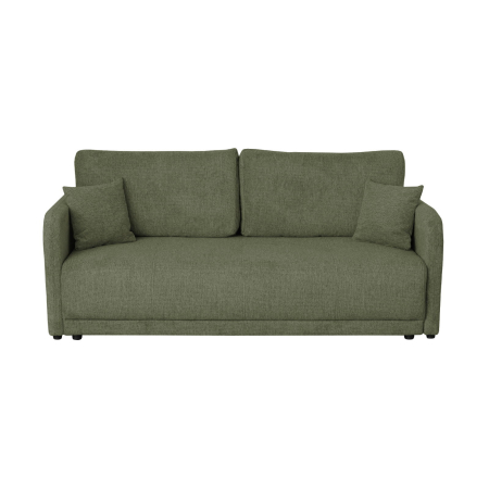 Canapea extensibila BER210S, 3 locuri, cu arcuri si lada depozitare, verde, 210x110x93 cm