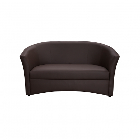 Canapea fixa CAF145, 2 locuri, piele ecologica maro inchis, 145x60x80 cm