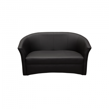 Canapea fixa CAF145, 2 locuri, piele ecologica negru 145x60x80 cm